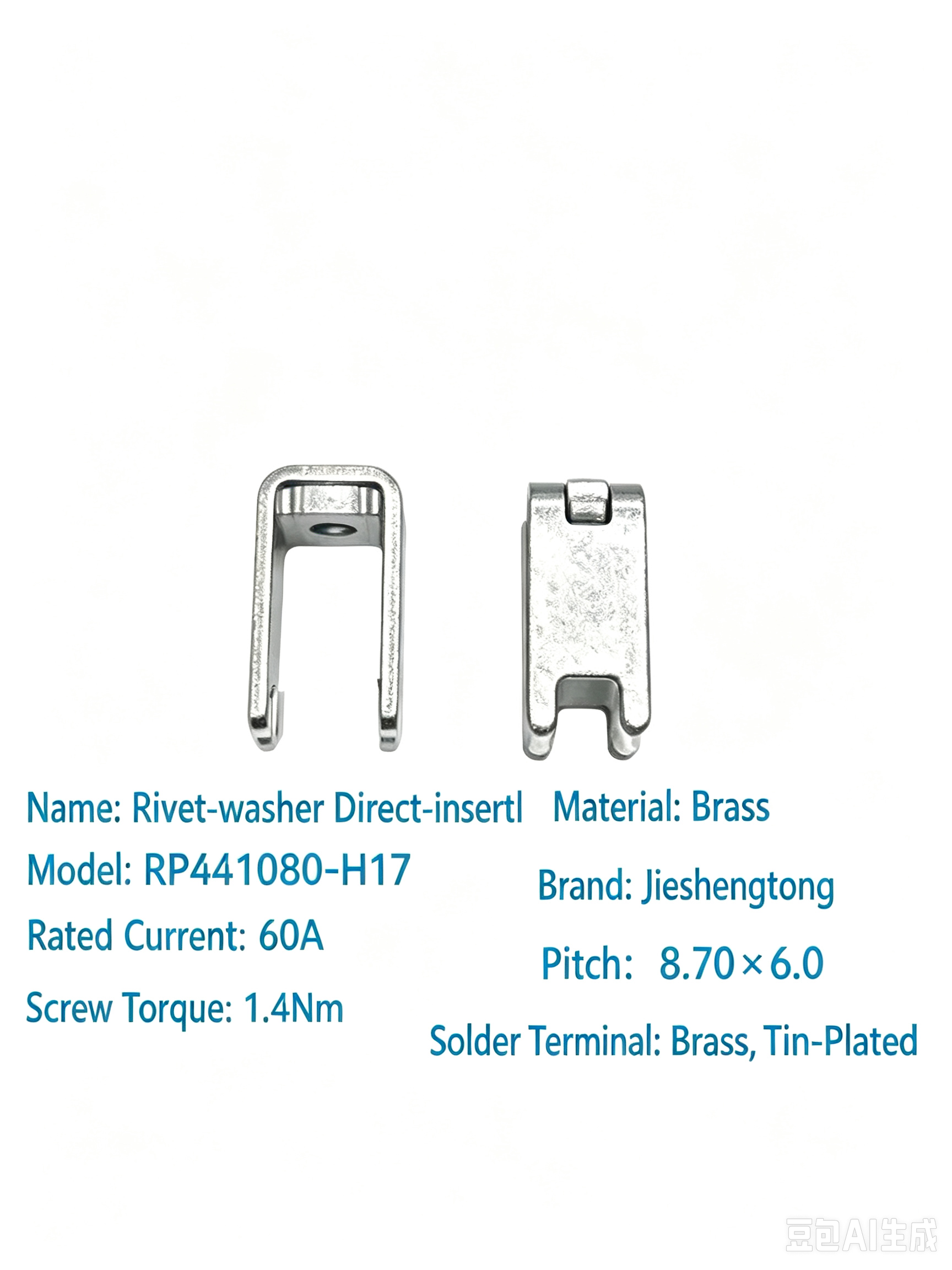 Riveted‑Washer Straight Solder PinRP441080-H17