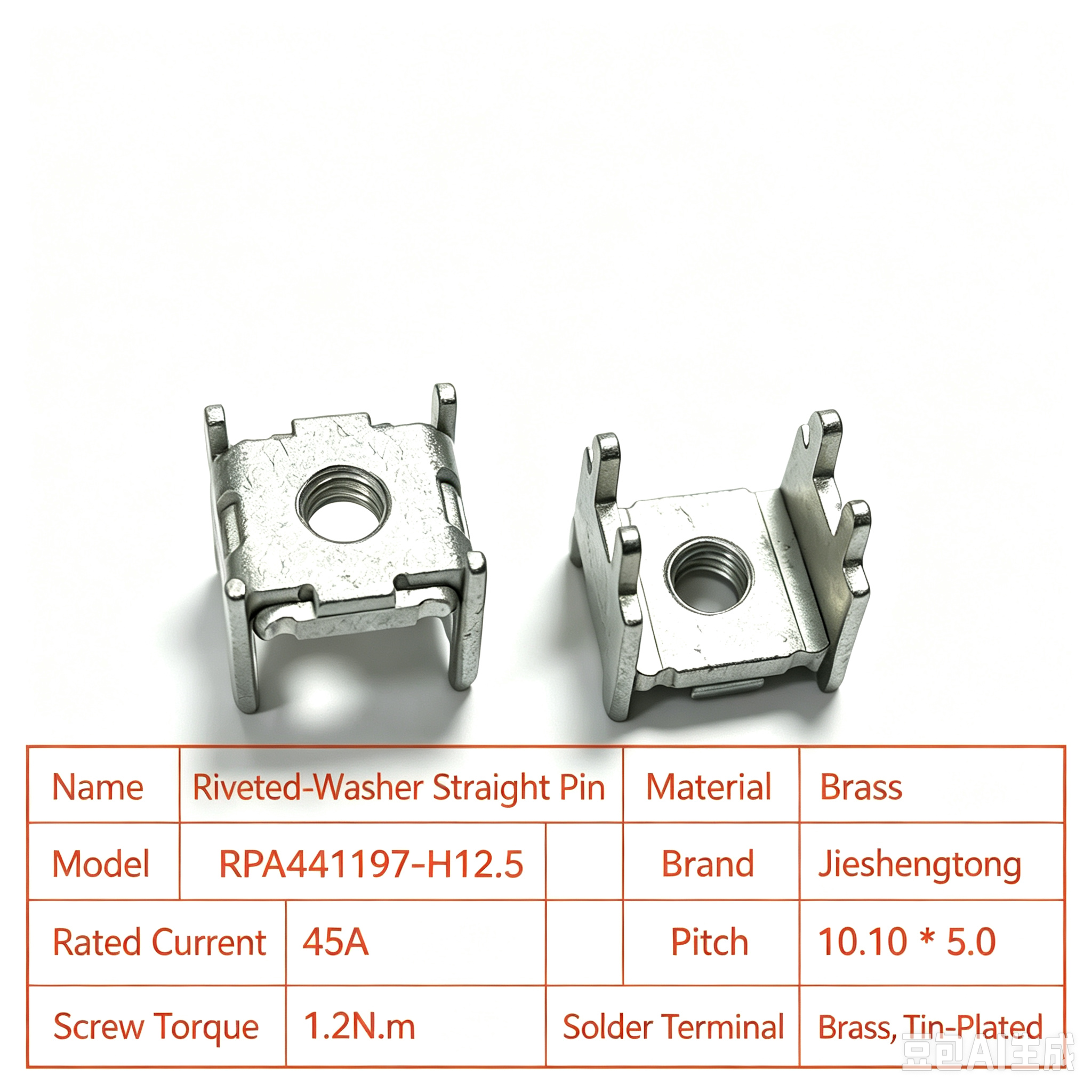 Riveted‑Washer Straight Solder PinRPA441197-H12.5