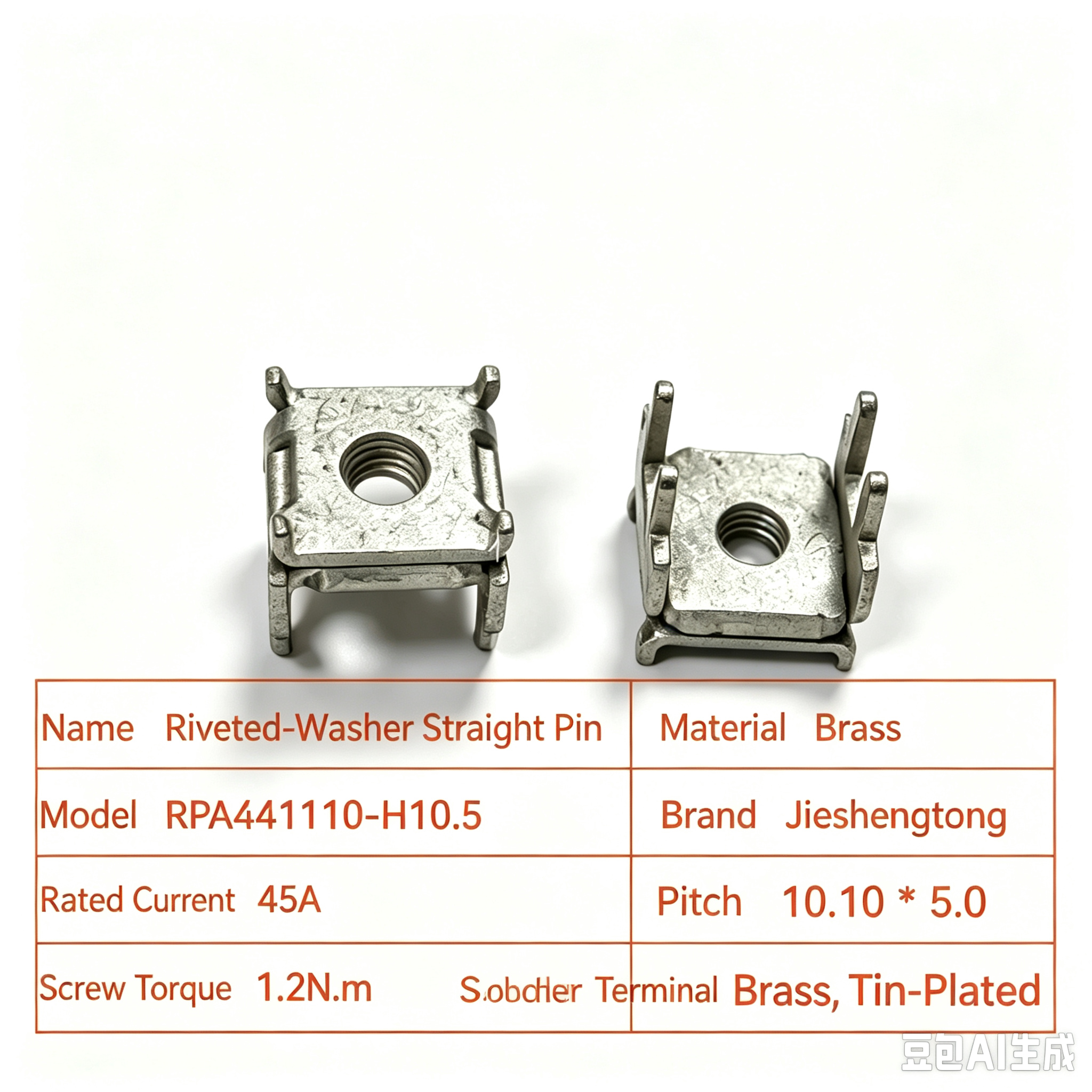 Riveted‑Washer Straight Solder PinRPA441110-H10.5
